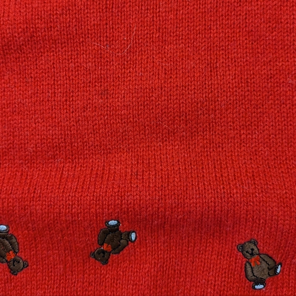 Vintage Shetland Wool Embroidered Teddy Bear Sweater Vest - Picture 9 of 13